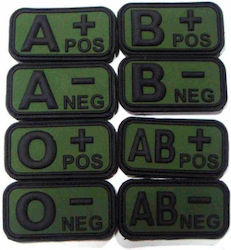 MFH - PVC 3D Blood Type Patch με Velcro - Black / OD AB+