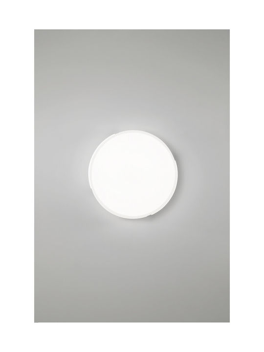Fan Europe Pangea Κλασική Πλαστική Πλαφονιέρα Οροφής με Ενσωματωμένο LED σε Λευκό χρώμα 41cm