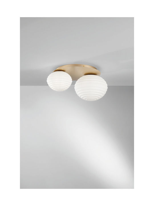 Fan Europe Ripple-PL2 Πλαφονιέρα Οροφής 45εκ. Χρυσή με Ντουί E27