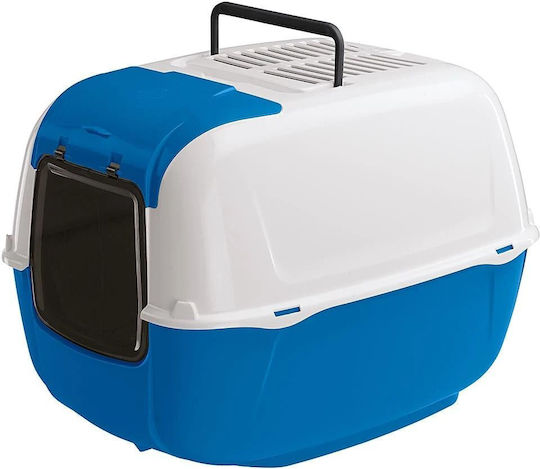 Ferplast Prima Cabrio Cat Toilet Closed with Filter Blue L52.5 x W38 x H39.5cm