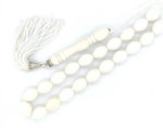 BUTTONS Camel bone white, (21 beads) with tassel