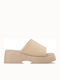 Women's Flat Sandals Flatforms in Beige Color