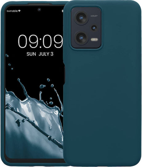 KWmobile Rubberized Umschlag Rückseite Silikon Matte Petrol (Redmi Note 12 5G / Poco X5 5G)