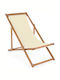 Liegestühle Noemi Holz mit Ecru Stoff 106x60x88cm