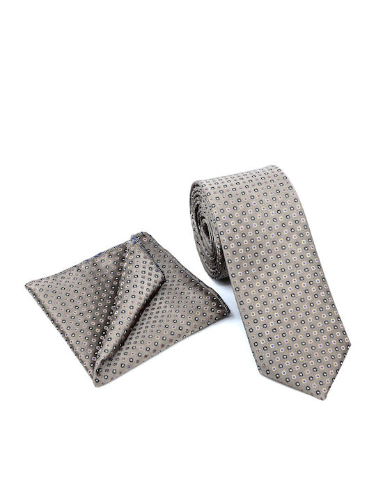 Legend Accessories Men's Tie Set Printed Beige