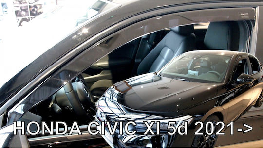 Heko Set of Windbreakers Front Car Dark Fime for Honda Civic XI 4/5D 2021+ 2pcs