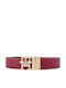 Th Monogram Leder Damen Gürtel Burgundisch