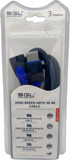 SGL Angle HDMI Cable - HDMI Male 3m Black
