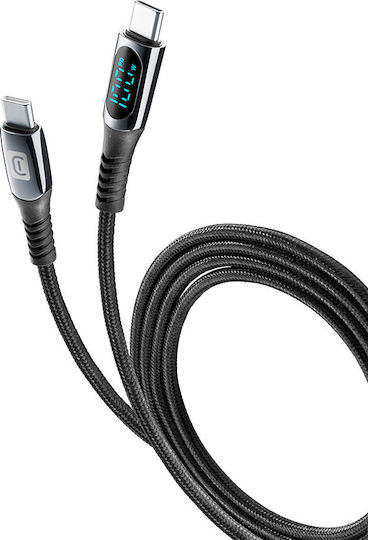 Cellular Line Cablu USB 2.0 Braided USB-C Masculin - USB-C 100W PD Negru 2m USBDATADISC2CTAB2K