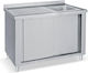 Bambas Frost Лавабо Затворено Единичен LK1-120 με 1 Γούρνα 50x50x30cm