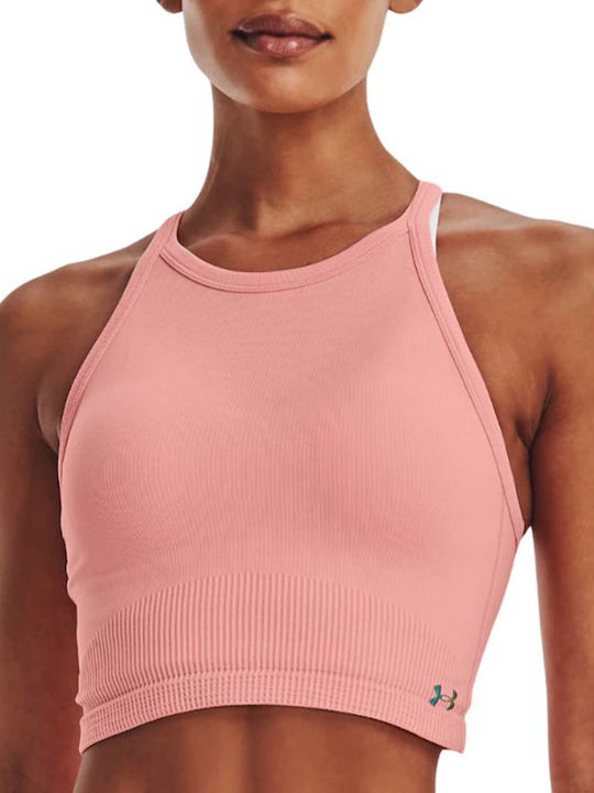 Under Armour Rush Seamless Women's Athletic Crop Top Sleeveless Pink