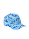 Καπέλο υφασμάτινο παιδικό jockey γαλάζιο με μπλέ καρχαρίες sharks 52-54εκ (4-10 ετών) (tatu moyo)