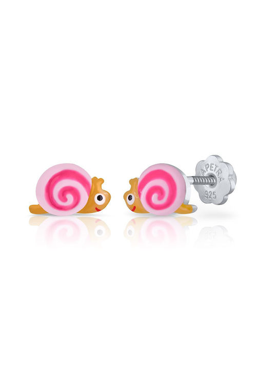 Lapetra Children's Snail Earrings Silver 925-Enamel