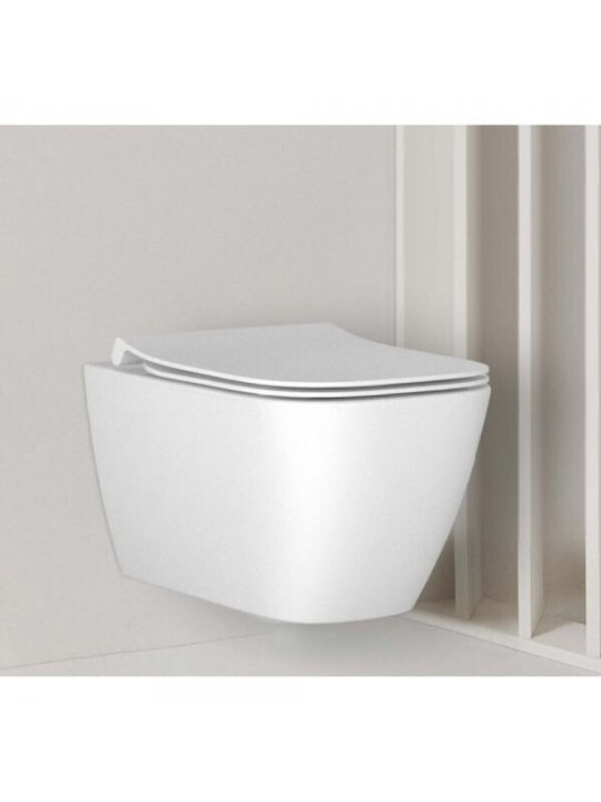 Ideal Standard Rimless Wall-Mounted Toilet and Flush that Includes Slim Cover Duroplast Gray