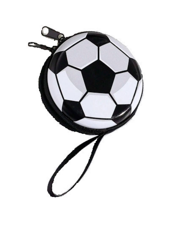 Children's round wallet with zipper football black and white pu leatherette 7,5x7,5 (tatu moyo)