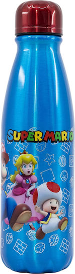 Stor Παιδικό Παγούρι Super Mario Αλουμινίου με Βιδωτό Καπάκι Non Spill Μπλε 600ml