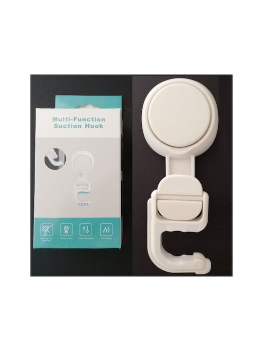 Single Wall-Mounted Bathroom Hook White