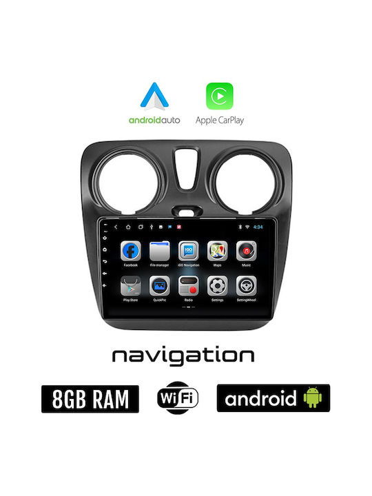 Car Audio System for Renault Dokker Dacia Dokker 2012+ (Bluetooth/USB/WiFi/GPS/Apple-Carplay/Android-Auto) with Touch Screen 9"