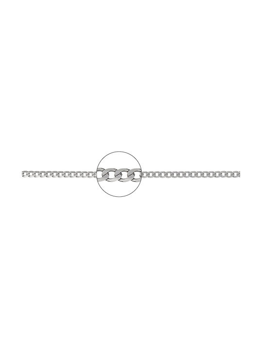 Chain Gourmet n2 White gold, 45cm