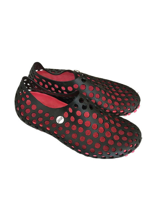 Ustyle Women's Beach Shoes Black/Red