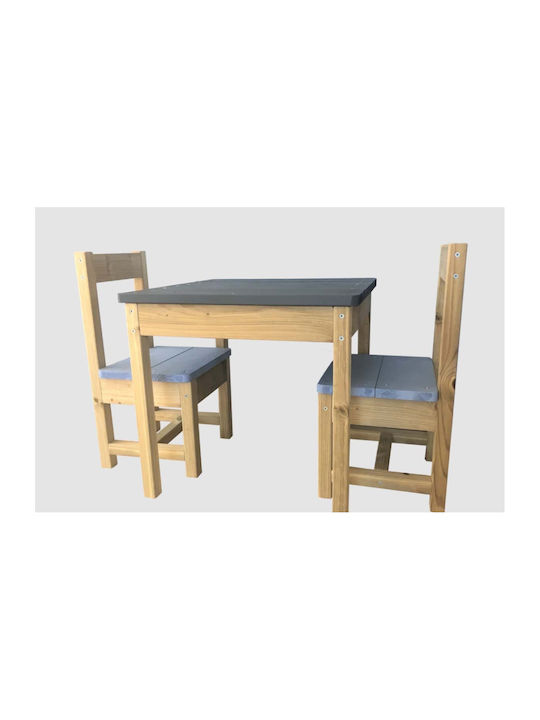 Τ4 Kinder Tischset mit Stühlen aus Holz Beige
