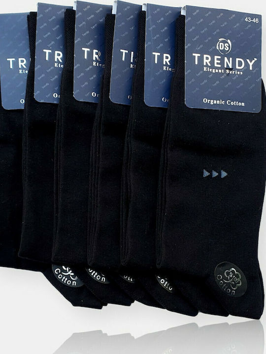 Trendy Elegant Series Ανδρικές Μονόχρωμες Κάλτσες Μαύρες 6 Pack