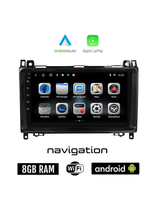 Sistem Audio Auto pentru Mercedes-Benz Un clasă (W169) 2004-2012 (Bluetooth/USB/AUX/WiFi/GPS/Apple-Carplay/Android-Auto) cu Ecran Tactil 9"