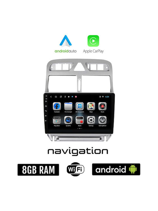 Car Audio System for Peugeot 307 2002-2013 (Bluetooth/USB/WiFi/GPS/Apple-Carplay/Android-Auto) with Touch Screen 9"