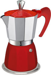 GAT Stovetop Espresso Pot for 6Cups Red