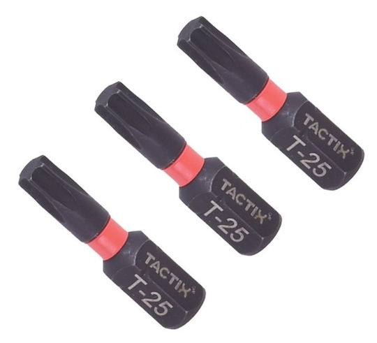 Tactix Σετ 3 Μύτες Κατσαβιδιού Torx