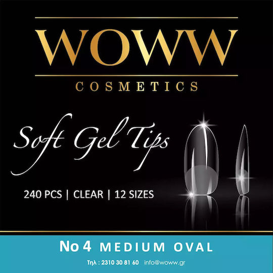 Woww Cosmetics Tips Νυχιών Διάφανα 240τμχ 4.04.0.0082