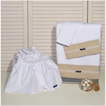 Nautica Christening Oilcloths Set Λευκό-Μπεζ 6pcs