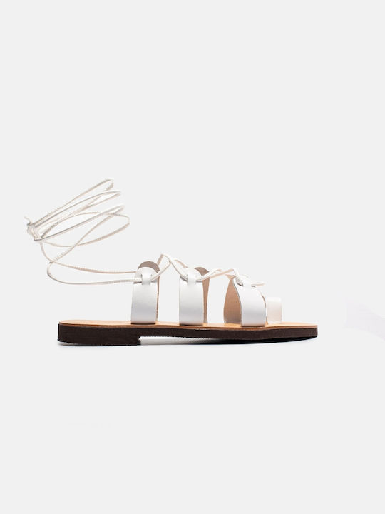 InShoes Leather Lace-Up Women's Sandals White