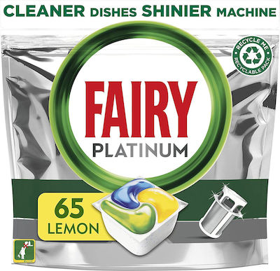 Fairy Platinum All In One 65 Κάψουλες Πλυντηρίου Πιάτων με Άρωμα Λεμόνι