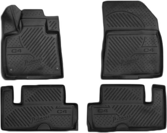 Novline Front Mats 4pcs Tray Type for Citroen C4 Picasso 5D 2013 Black