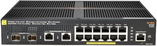 HP Aruba 2930F Verwaltet L3 PoE+ Switch mit 12 Ports Ethernet und 2 SFP Ports