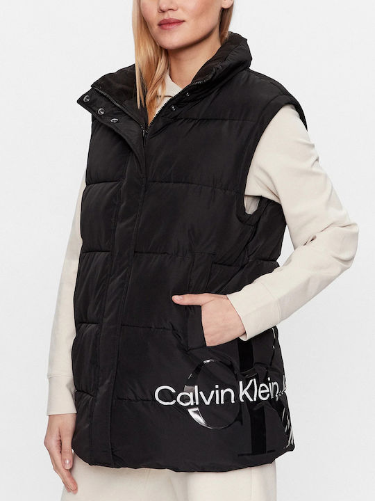 Calvin Klein Women's Short Puffer Jacket for Spring or Autumn Black