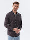 Ombre Men's Shirt Long Sleeve Cotton Black