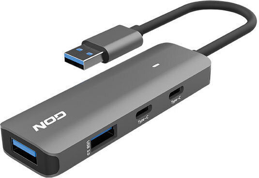 NOD Fusion Metal Hub 2.2 USB-Hub 4 Anschlüsse USB 3.2 mit Anschluss an einen Computer USB-A Graues