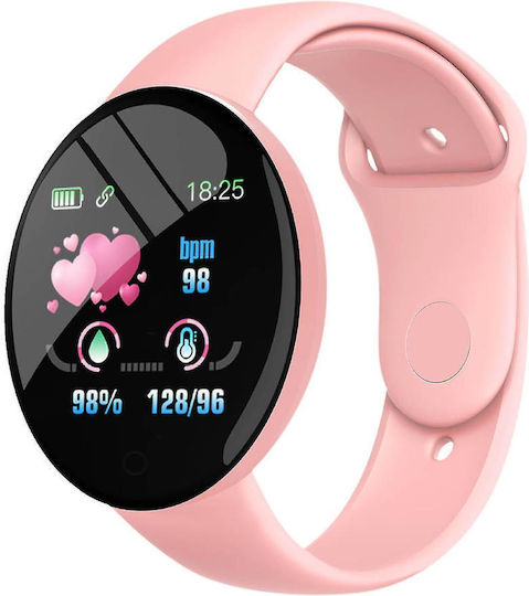 D18 Smartwatch with Heart Rate Monitor (Pink)