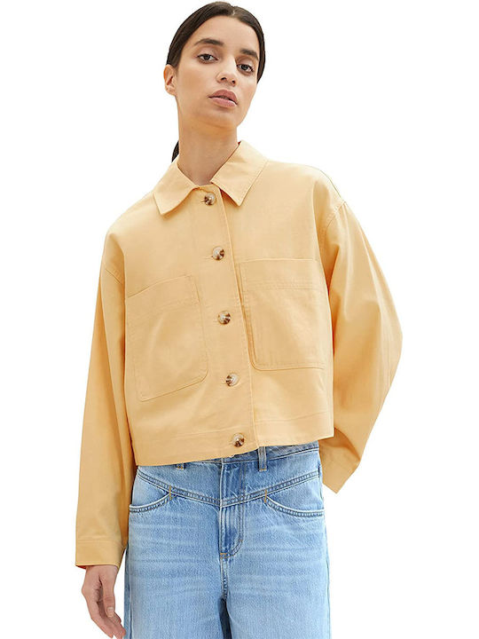 Women's Short Lifestyle Jacket for Spring or Autumn Beige