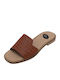 Flache Sandalen für Damen Anatomisch in Tabac Braun Farbe