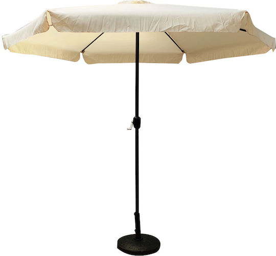 Grenadine Garden & Terrace Floor Aluminium Round Parasol Beige / Black D3xH2.45m