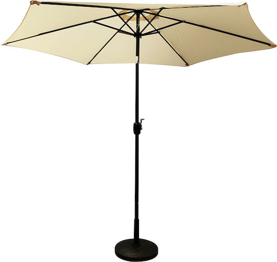 Umbrelă Rotundă Din Aluminiu Graciosa Bej / Negru Φ3xÎ2,55m