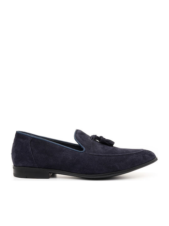 Δερμάτινα Ανδρικά Loafers σε Μπλε Χρώμα