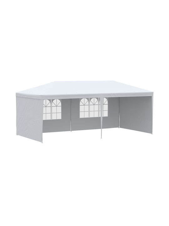 Outsunny Chioșc pliabil Grădină Alb x2.95m
