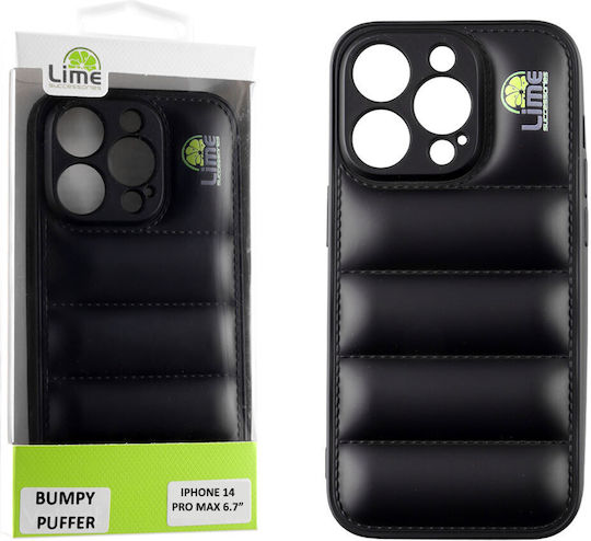 Lime Bumpy Puffer Задна корица Силикон с Каишка Черен (iPhone 14 Pro Max)