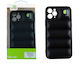 Lime Bumpy Puffer Задна корица Силикон с Каишка Черен (iPhone 12 Pro Max)
