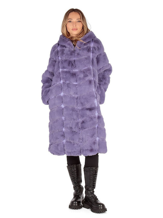 Silia D Women's Long Fur Purple