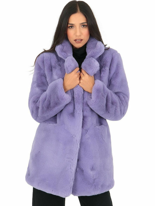 Silia D Scurtă Blană de damă Violet